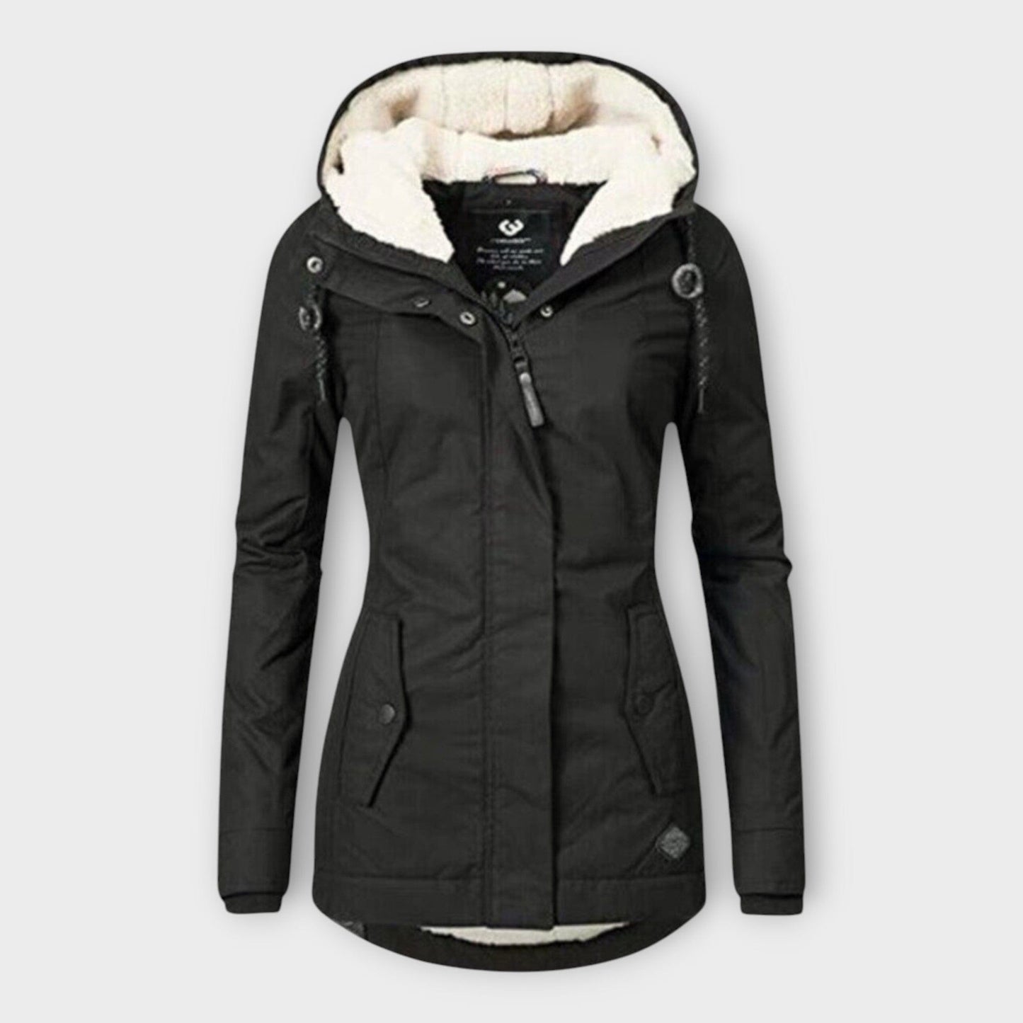 Luxeraum.de Schwarz / XS Winterjacke Damen warm gefüttert wasserfest elegant