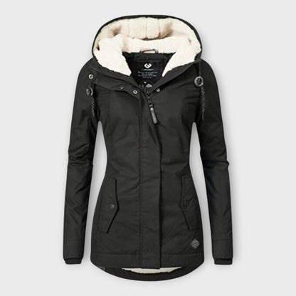 Luxeraum.de Schwarz / XS Winterjacke Damen warm gefüttert wasserfest elegant
