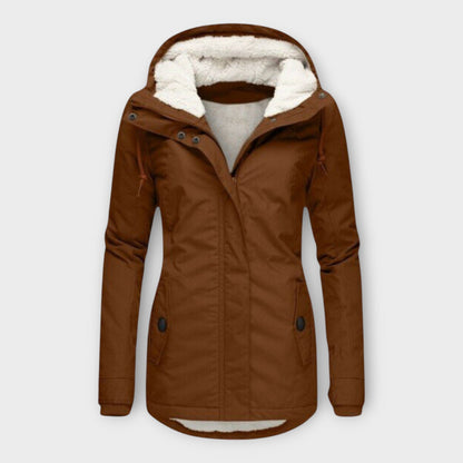 Luxeraum.de Braun / XS Winterjacke Damen warm gefüttert wasserfest elegant