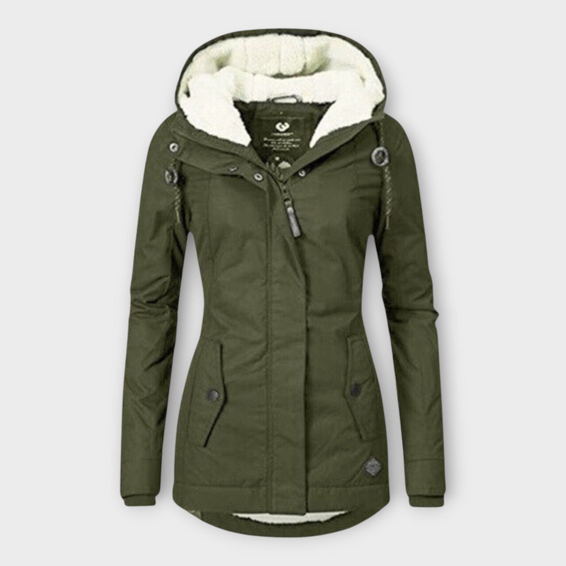 Luxeraum.de Grün / XS Winterjacke Damen warm gefüttert wasserfest elegant
