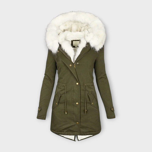 Luxeraum.de Grün / S Winterjacke Damen wasserfest & warm mit Pelzfutter – Premium Komfort