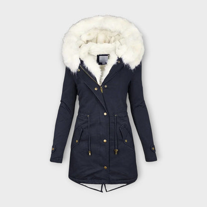 Luxeraum.de Blau / S Winterjacke Damen wasserfest & warm mit Pelzfutter – Premium Komfort