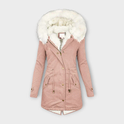 Luxeraum.de Rosa / S Winterjacke Damen wasserfest & warm mit Pelzfutter – Premium Komfort