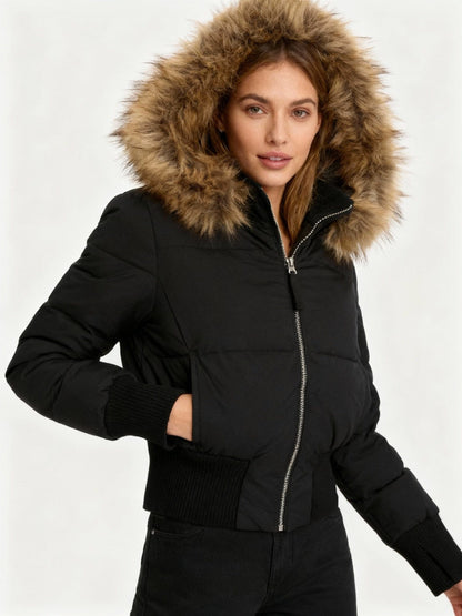 Luxeraum.de Puffer Jackets Winterjacke – Urbane Silhouette - Abnehmbarer Kapuze – Damen