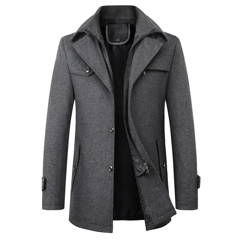 Luxeraum.de Overcoats Grau / XS Winterjacke – Wasserabweisender Materialmix – Business – Herren