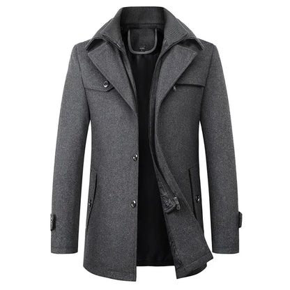 Luxeraum.de Overcoats Grau / XS Winterjacke – Wasserabweisender Materialmix – Business – Herren