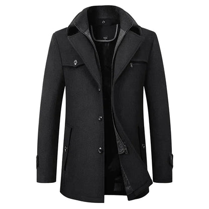 Luxeraum.de Overcoats Schwarz / XS Winterjacke – Wasserabweisender Materialmix – Business – Herren