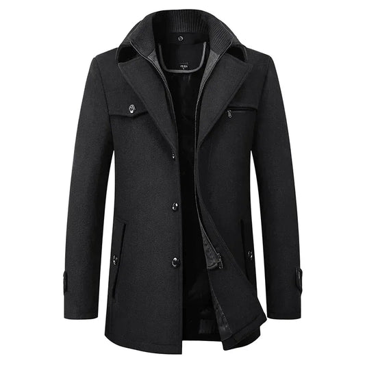 Luxeraum.de Overcoats Schwarz / XS Winterjacke – Wasserabweisender Materialmix – Business – Herren