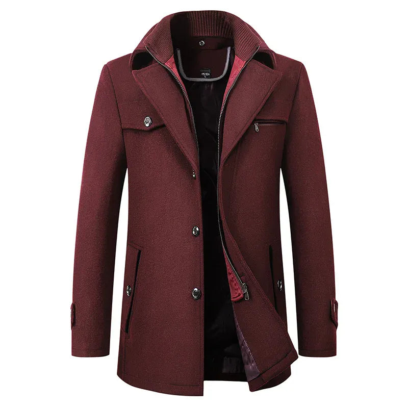 Luxeraum.de Overcoats Rot / XS Winterjacke – Wasserabweisender Materialmix – Business – Herren