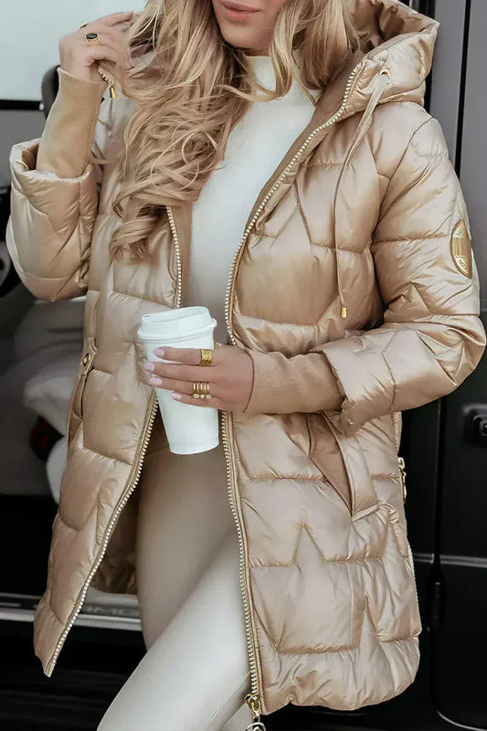 Luxeraum.de Hooded Jacket Beige / S Wintermantel Damen elegant – hochwertig & warm für kalte Tage