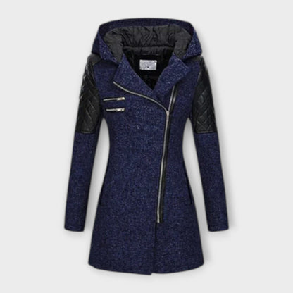 Luxeraum.de Blau / S Wintermantel Damen warm – Eleganter, hochwertiger Damen Mantel