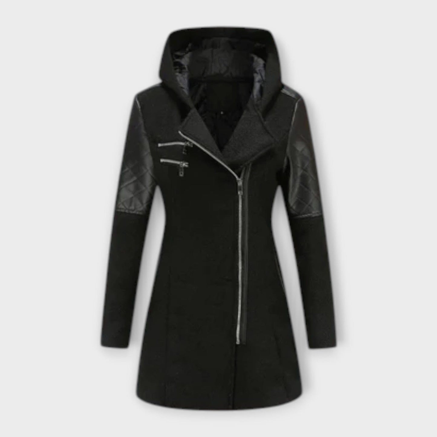 Luxeraum.de Schwarz / S Wintermantel Damen warm – Eleganter, hochwertiger Damen Mantel