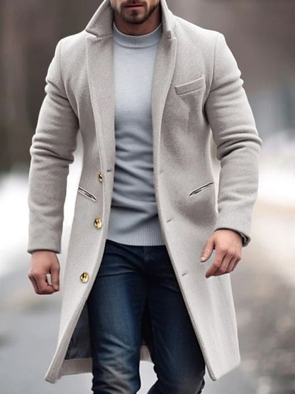 Luxeraum.de Overcoats Grau / XS Wintermantel – Wärmende Materialmischung – Knopfverschluss & Taschen – Herren