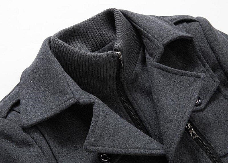Luxeraum.de Coats & Jackets Wintermantel – Wollmischung – einreihiger Schnitt mit Revers – Herren