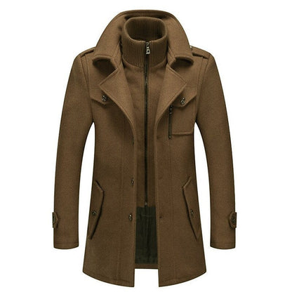 Luxeraum.de Coats & Jackets Braun / XS Wintermantel – Wollmischung – einreihiger Schnitt mit Revers – Herren