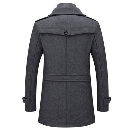 Luxeraum.de Coats & Jackets Wintermantel – Wollmischung – einreihiger Schnitt mit Revers – Herren