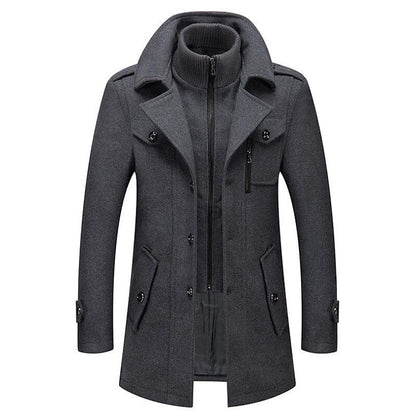 Luxeraum.de Coats & Jackets Grau / XS Wintermantel – Wollmischung – einreihiger Schnitt mit Revers – Herren